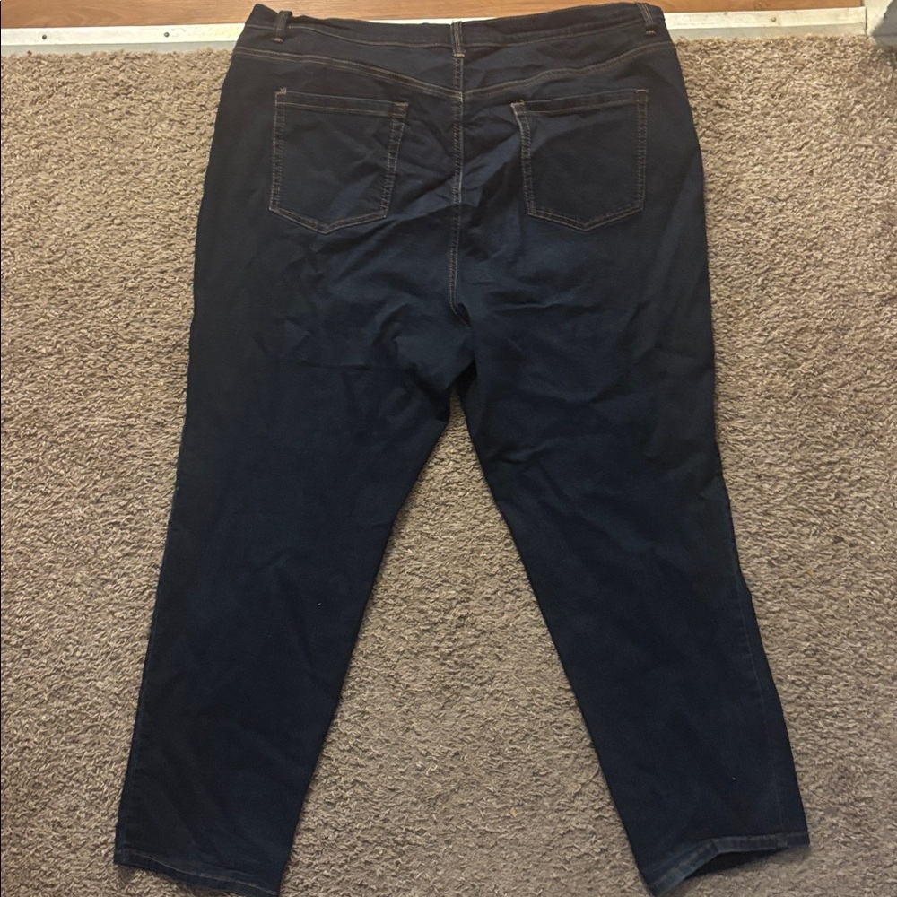 Gloria Vanderbilt Woman’s 22W Amanda Style Dark Wash Floral Designs Straight Leg - Picture 11 of 12